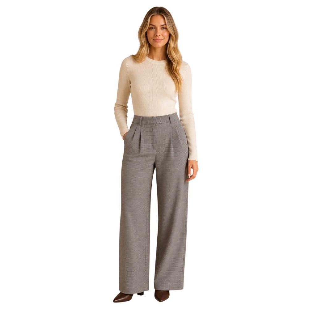 Abercrombie & Fitch The A&F Sloane Tailored Pant 26 Short Houndstooth Brown